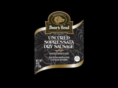 Uncured Sopressata Dry Sausage Product Label