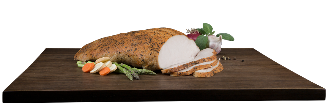 View of Sliced Carve and Serve Oven Roasted Turkey Breast