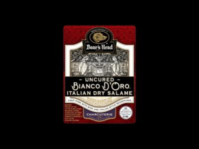 Uncured Bianco D'Oro® Italian Dry Salame Product Label