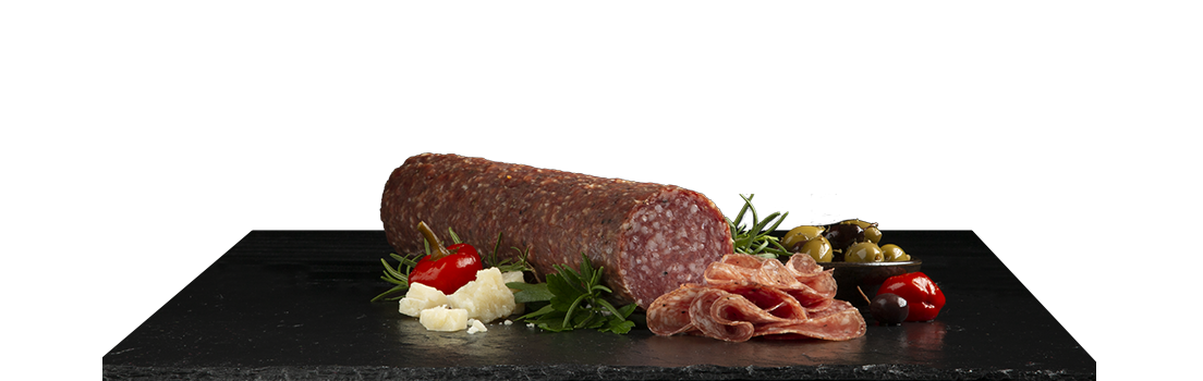 View of Sliced Uncured Bianco D'Oro® Italian Dry Salame