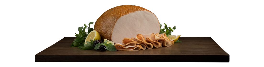 View of Sliced Golden Roasted Turkey
