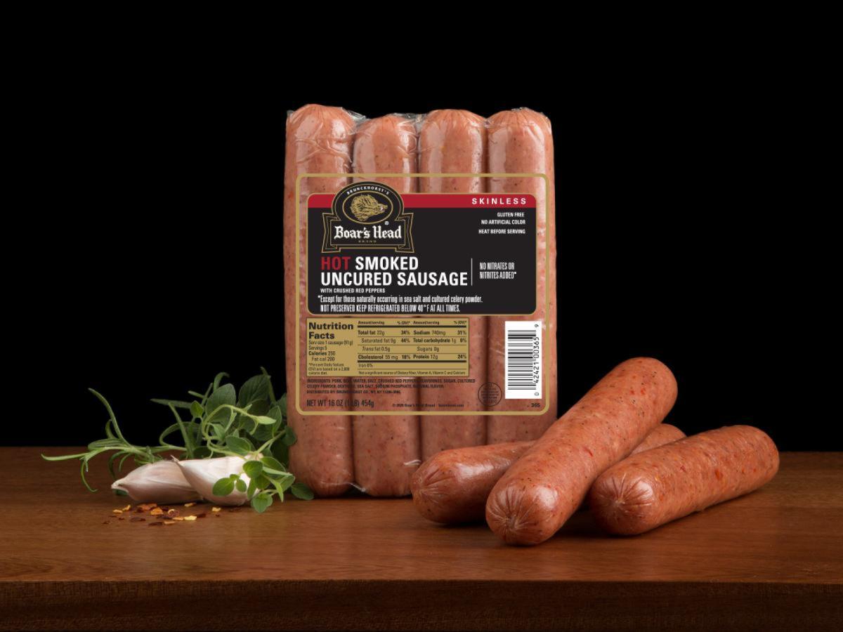 Hot Smoked Uncured Sausage Boars Head 8225