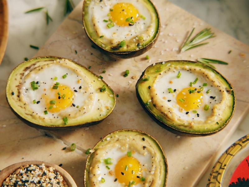 Breakfast Avocados With Everything Bagel Hummus Recipe 