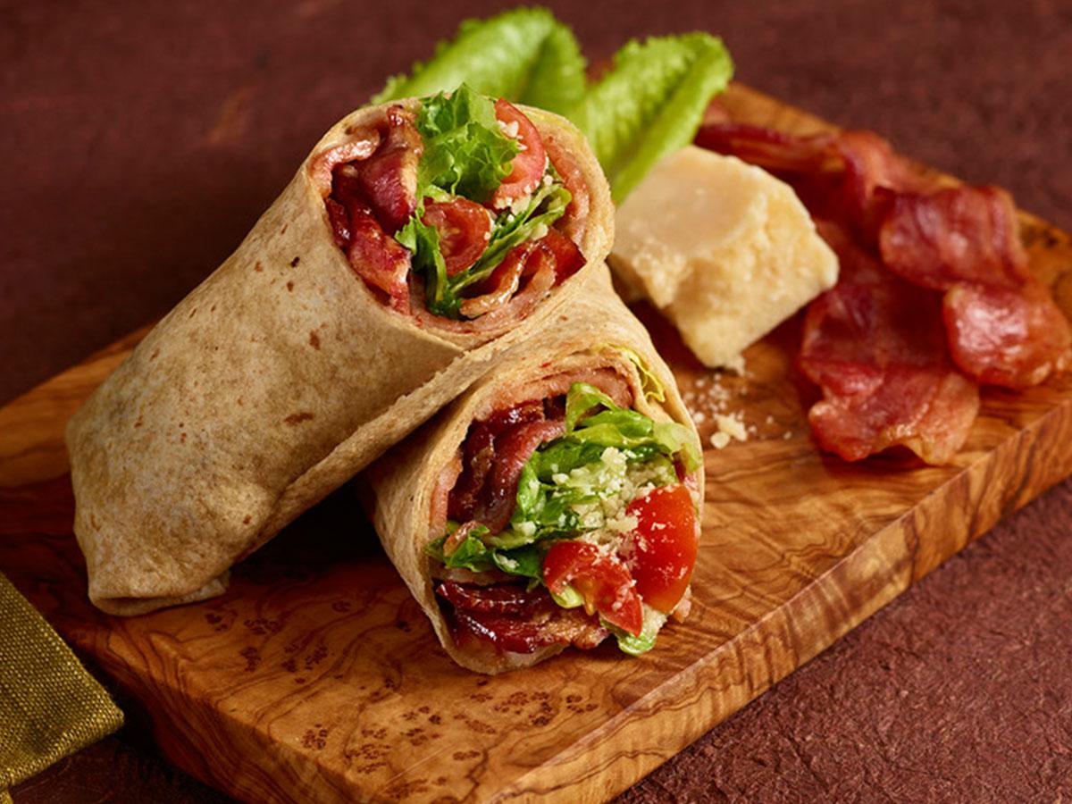 Caesar Blt Wrap With Bold Chipotle Chicken Recipe Boar S Head